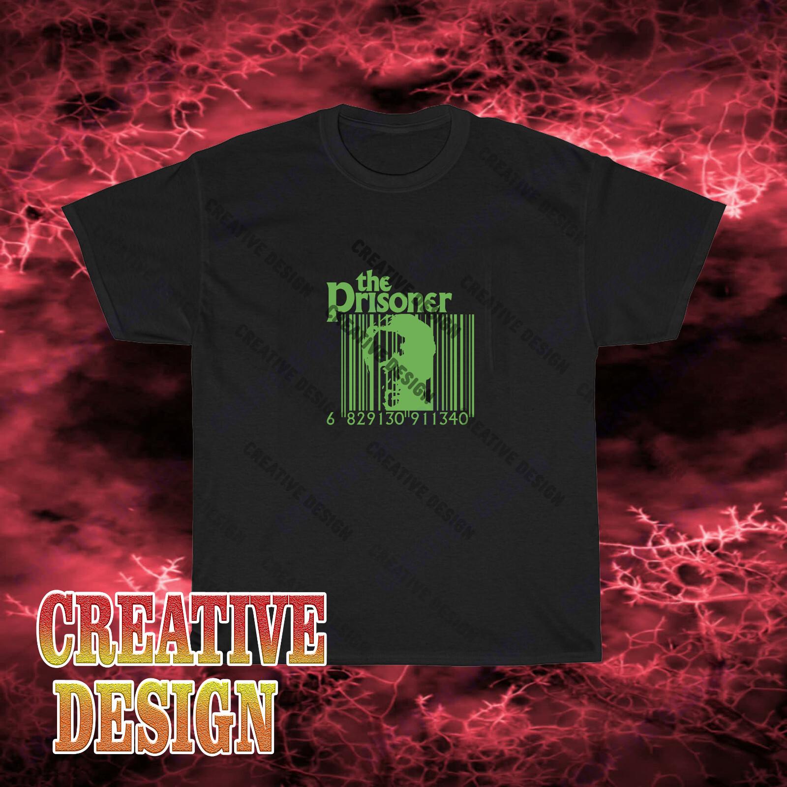 New Design THE PRISONER TV Show Logo Unisex Black T-Shirt L