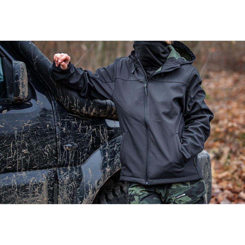 Softshell Jacket With Hood, Black, "", Ce, Lahti