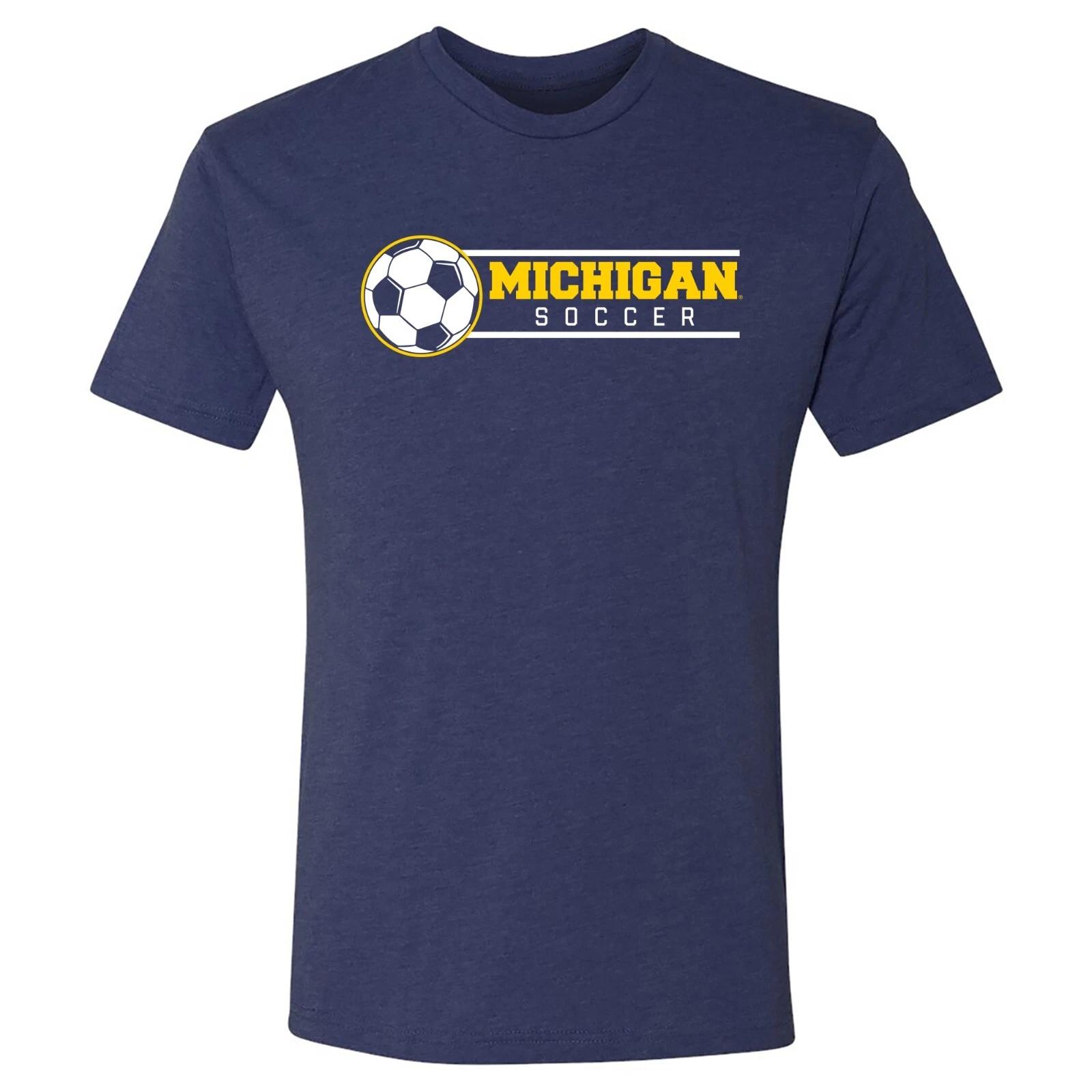 Michigan Soccer Spotlight Triblend T-Shirt - Vintage Navy S