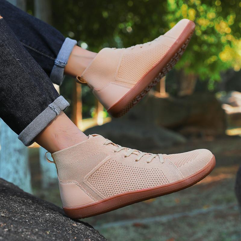 Zapatos casuales de gran tamaño, nuevos, de caña alta, transpirables, antideslizantes, de puntera ancha, para caminar descalzo, para hombre, para interior, fitness, yoga 2025