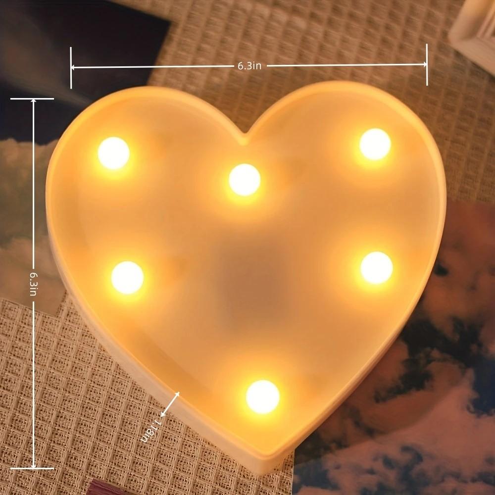 1PC creative LED heart-shaped night light, powered by batteries(excl),suitable for holiday and party atmosphere decoration
