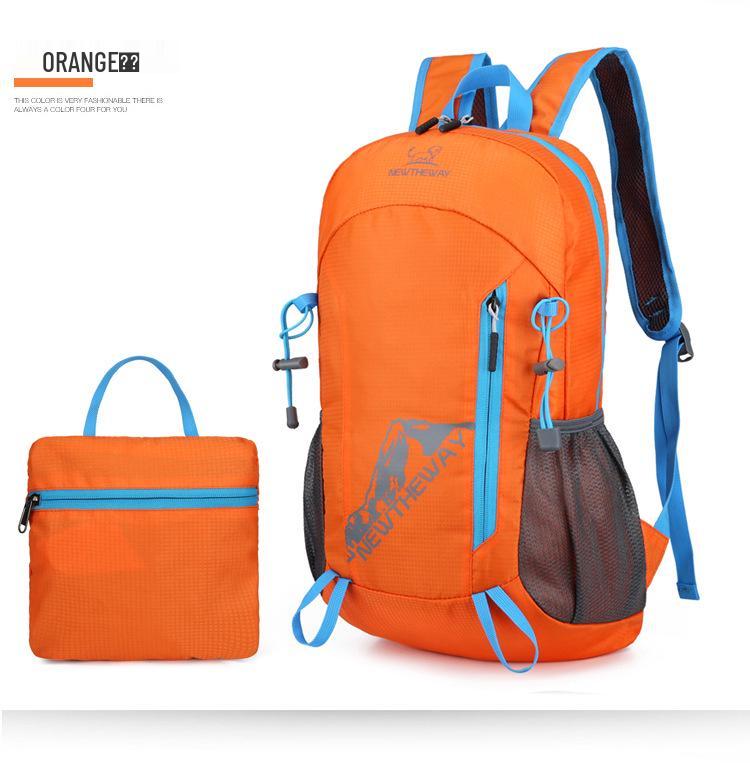 New Style Foldable Lightweight Outdoor Sports Mountaineering Water-Repellent Backpack with Logo Print