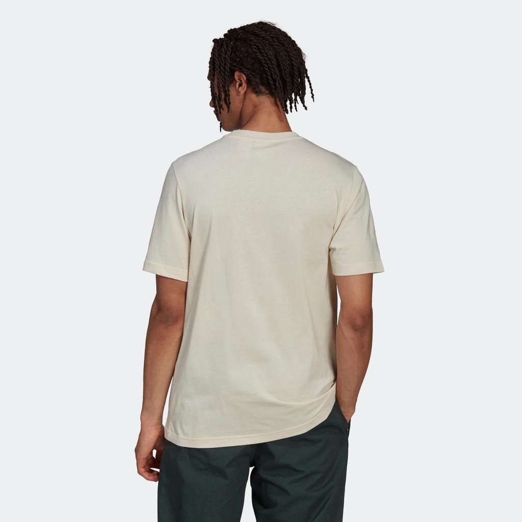 Men's Adidas Originals Mrc Tee Brand Logo Printing Round Neck Short Sleeve Creamy White T-Shirt HL9277