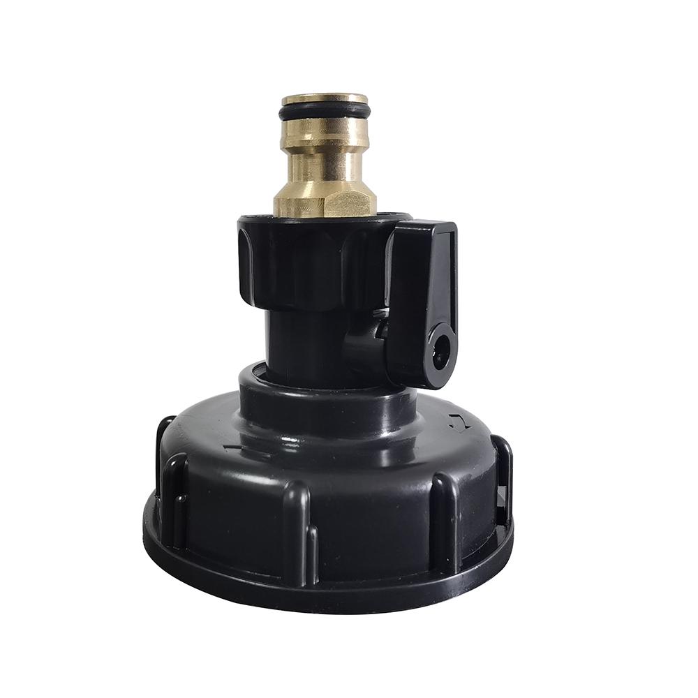 1Set 3Pcs 3/8 '' copper nipple water pipe joint 3/4 '' water switch valve IBC S60 * 6 water tank adapter adapter threaded cover