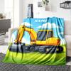 Custom Name excavator Theme Printed Blanket - Perfect for Couch, Bed, Travel & Outdoor Use | Machine Washable, Cozy & Durable.