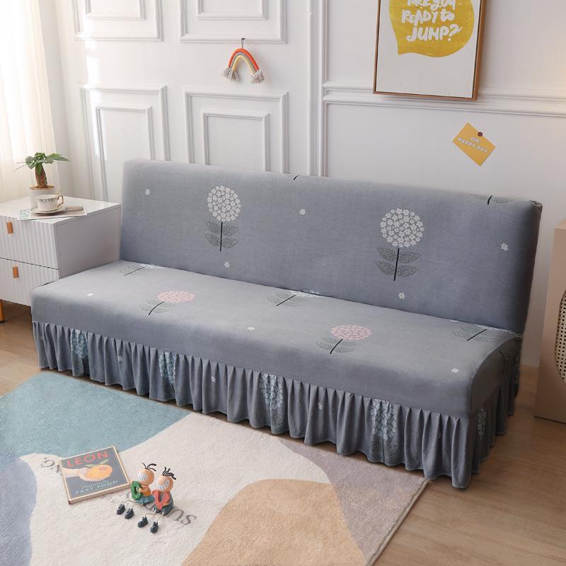 Universal Anti-slip All-Season Skirted Sofa Bed Cover for Armless and Foldable Sofas