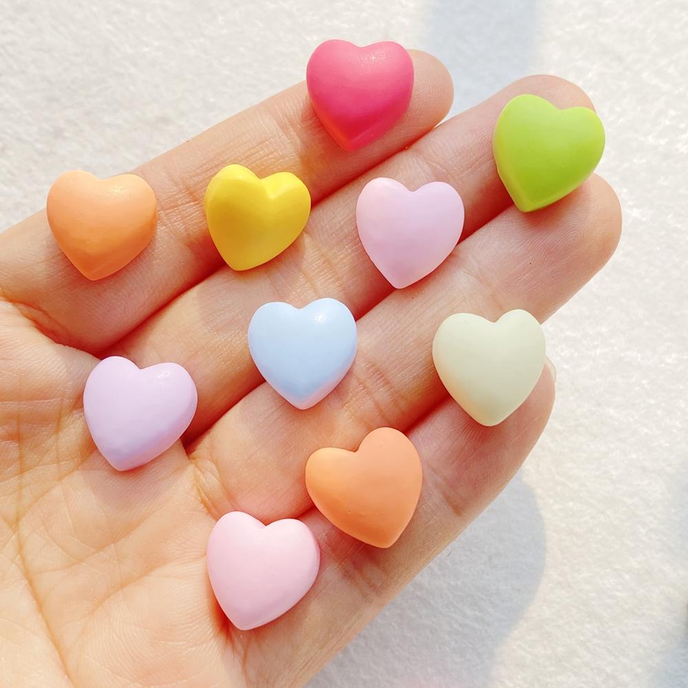 30 pièces Résine Pailletée Colorée Mini Mignon Forme de Cœur Art des Ongles Plat Strass Applique DIY Décoration Scrapbooking Mariage Artisanat