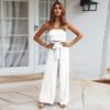 Women Slim Fit Backless Jumpsuit Set Straight Pants Spring Summer Outfit