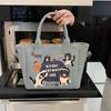 Cartoon Denim Bag Women's New Fashion Portable Tote Bag Casual Large-capacity Bag