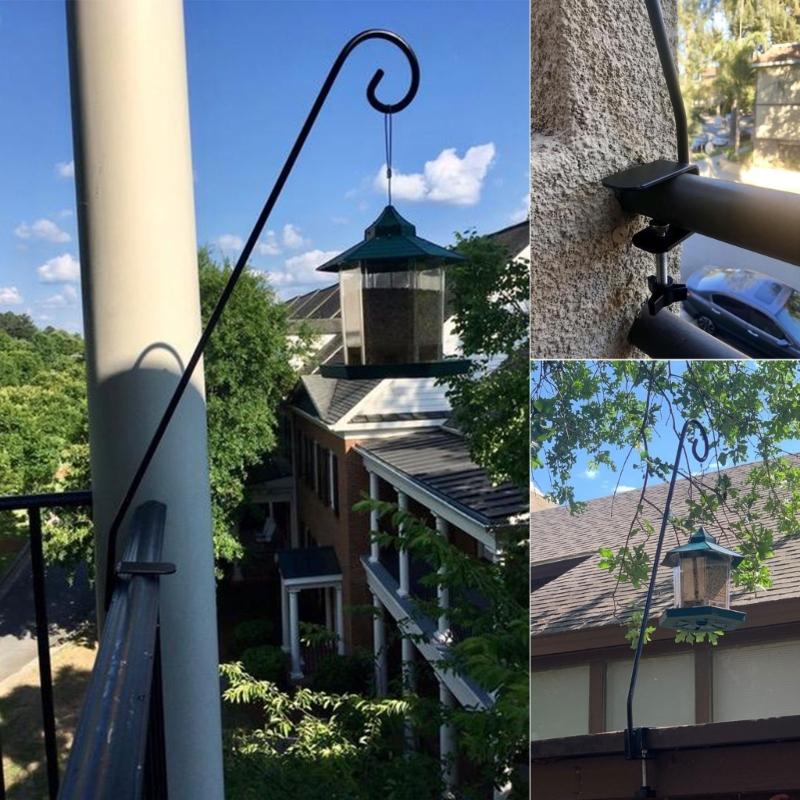 Painting Flowers Basket Hanging Hook Flowers Pot Plant Support Hangers Hook for Outdoor Garden Planter Wind Bells