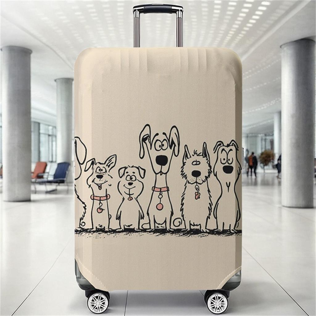 Dog pattern luggage protection cover, suitable for 18-32 inch luggage covers, luggage handle gloves, travel accessories