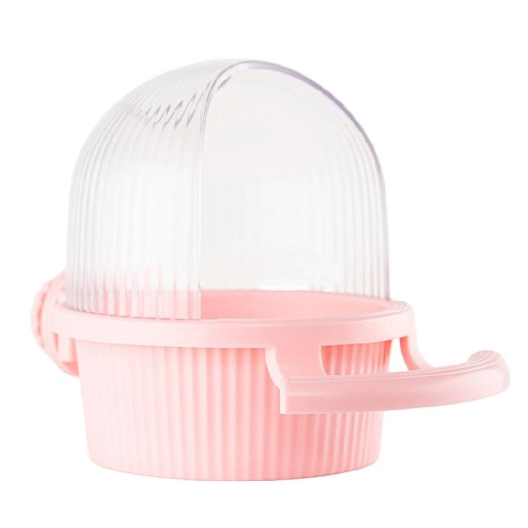 

Hanging Bird Feeder for Cage Large Capacity Plastic Parrots Food Container with Perch for Cockatiels Conures Parakeets рожевий