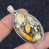 Natural Brecciated Mookaite 925 Sterling Silver Jewelry Pendant 2.17" t0N57