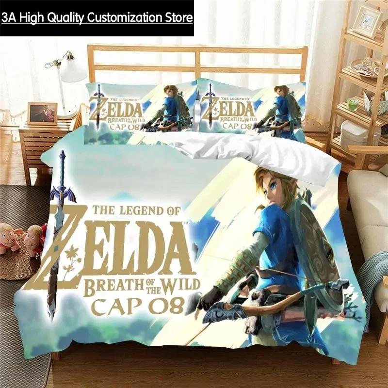 Z-Zelda Pattern Quilt Cover Pillowcase Bedding Two or Three Piece Set Multi Size Comforter Set Duvet Cover Bedding Sets