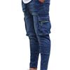 Herren-Jeans mit mehreren Taschen, Stretch, Reißverschluss, Dekoration, Arbeitskleidung, Jeans, Neu