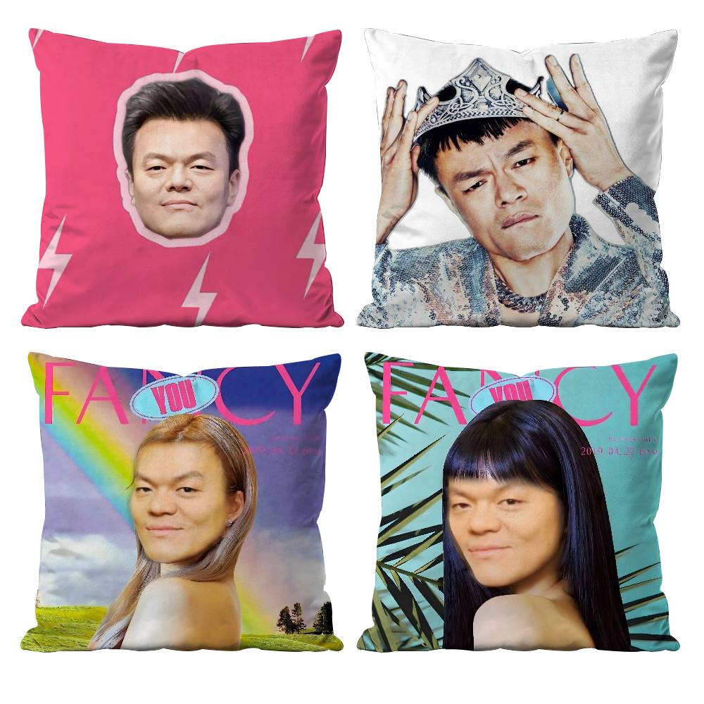 Funny J-JYP Meme Pillow Case Anti-dustmite Pillowcase Invisible zipper silky short plush Sofa cushion cover