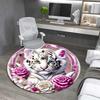 1Pc Tiger theme Circular Print Rug - home decoration Carpet For Living Room Bedroom Flooring Computer Chair Area Rug