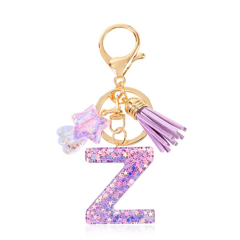Diy A-Z Letters Keychain Metal Holder Pendent Key Chain Women Car Key Ring Simple Letter Name Key Party Gift Jewelry