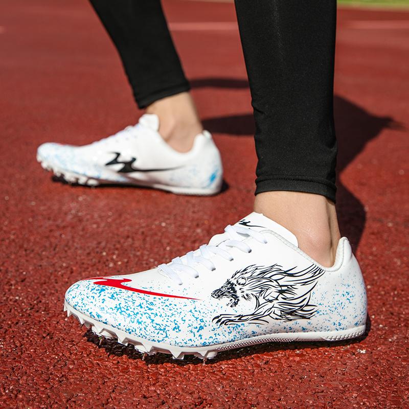Fashion Men Women Track and Field Nail Shoes Running Training Ultra Light Soft Track and Field Athletes Running Spiked Shoes