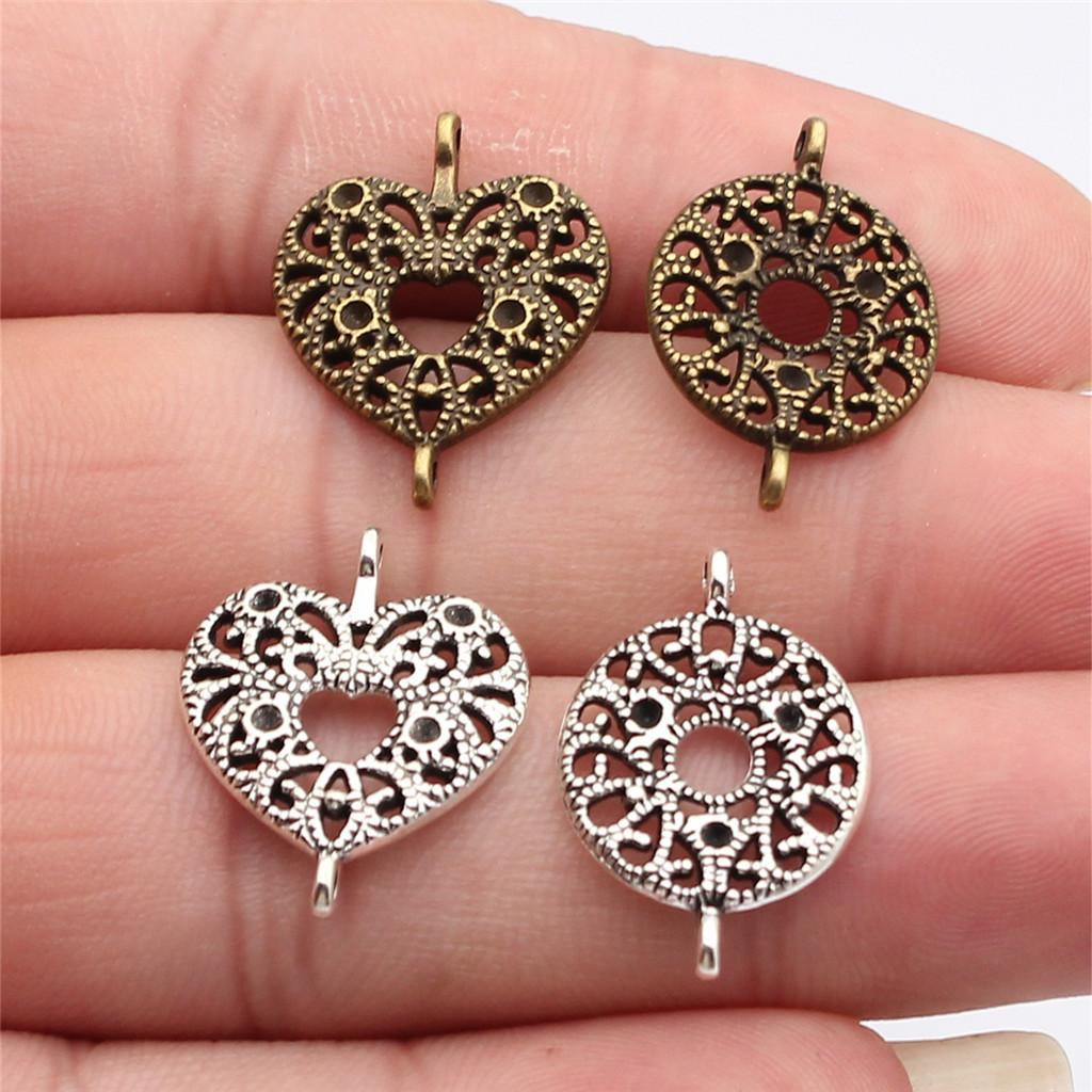Connettori Fiore a Lavoro Aperto Gancio per Ciondolo Colore Bronzo Antico Creazione Gioielli Accessori Fatti a Mano Connettori per Ciondoli