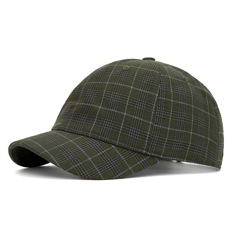 Plaid Short Brim Baseball Cap for Unisex Spring Summer Vintage Cap Outdoor Sun Hat