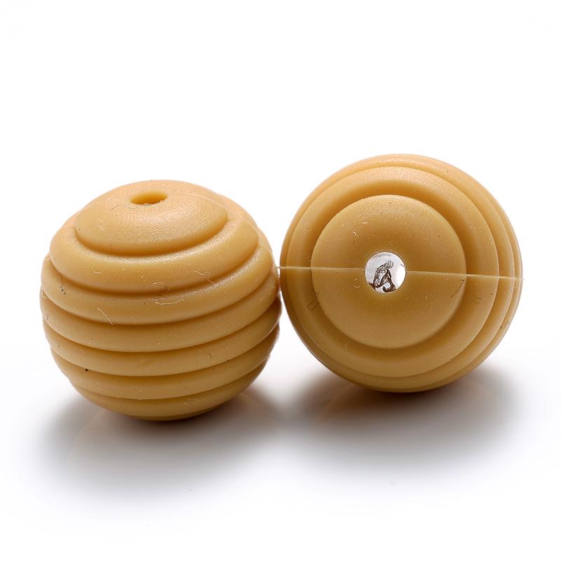 10 Stück/Los 15mm Baby-Silikonperlen Beißringe für 4-6 Monate Spiral-Lebensmittelechtes Silikon Beißring Schnuller Kette Halskette Herstellung