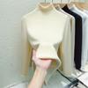 Half High Neck Pullover Knitted Sweater for Women Fashion Warm Plush Autumn Winter Thick Velvet Base Women Knitwears Tops Elegant Soft Sweaters 25207