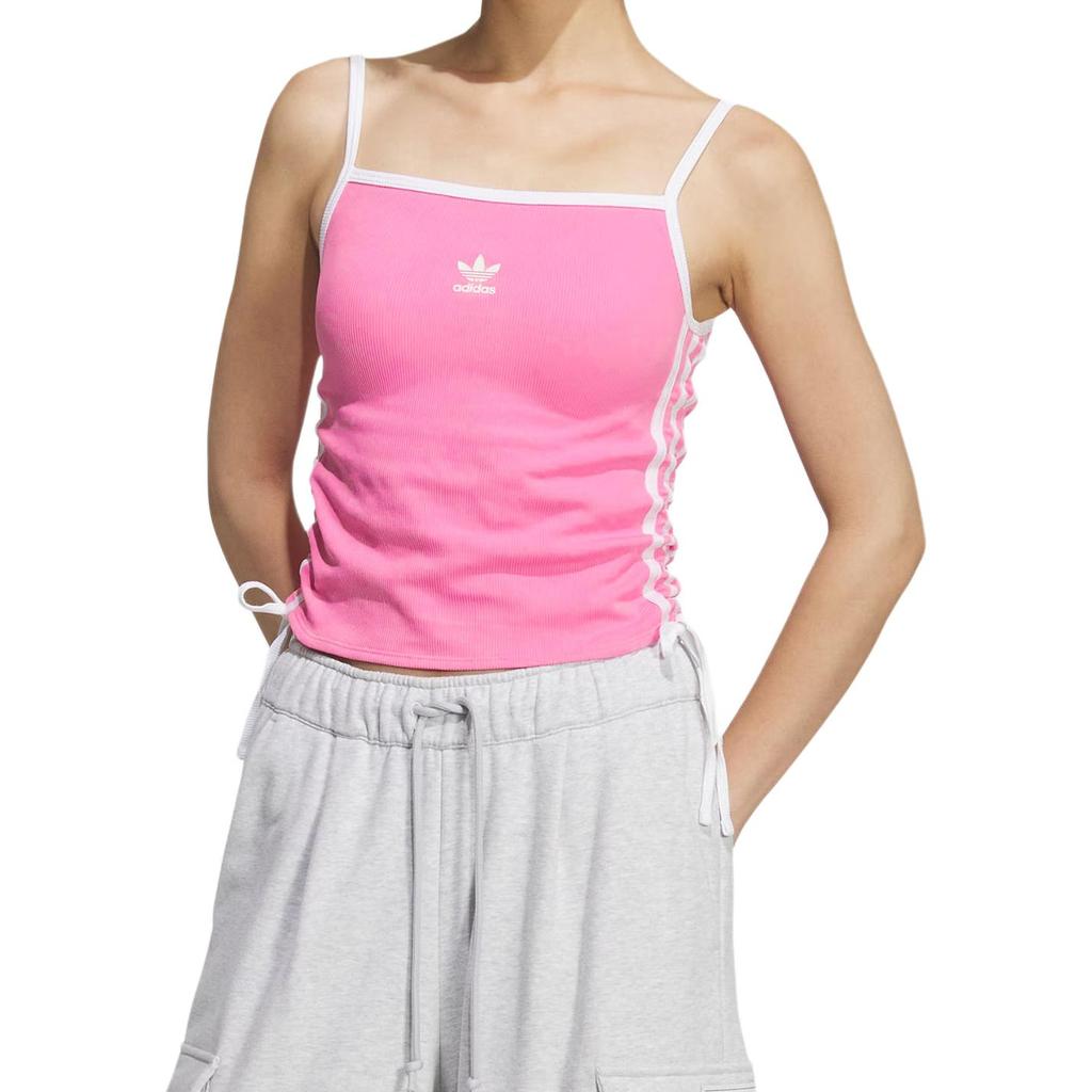 Adidas Originals Drawstring Padded Tank Classic Slim Comfortable Striped Sports Vest Women Tops KE3888