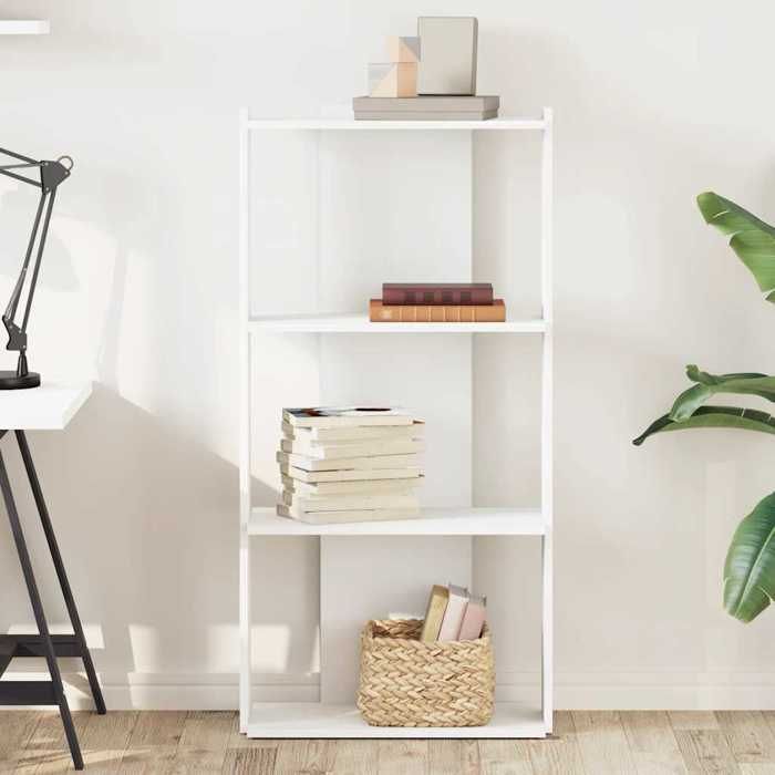 VidaXL 3-Tier Bookcase White 60x30x120 Cm Engineered Wood, Shelf, Book Shelf, Storage Shelf, 860265