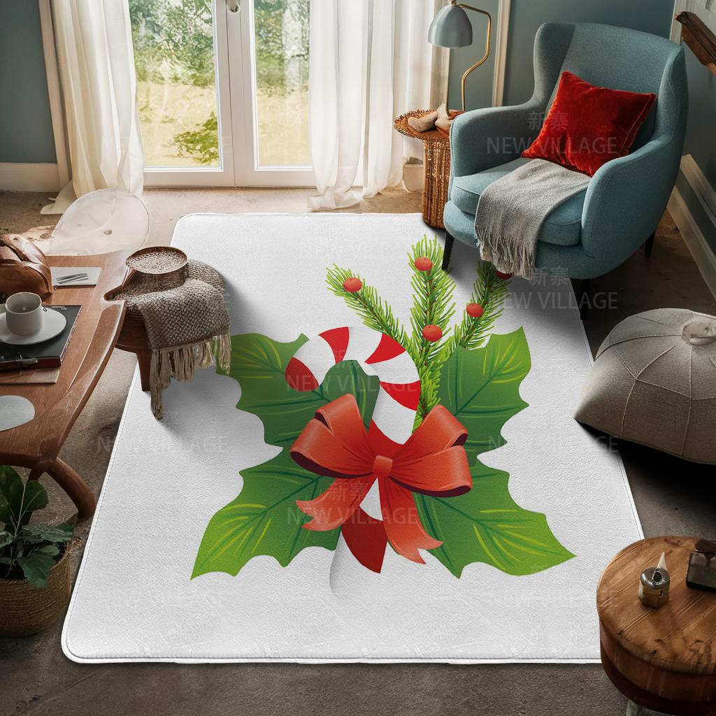 House Entrance Carpet Home Door Mat Living Room Bath Foot Bathroom Non-slip Water Absorption Rugs Bath Merry Christmas Winter
