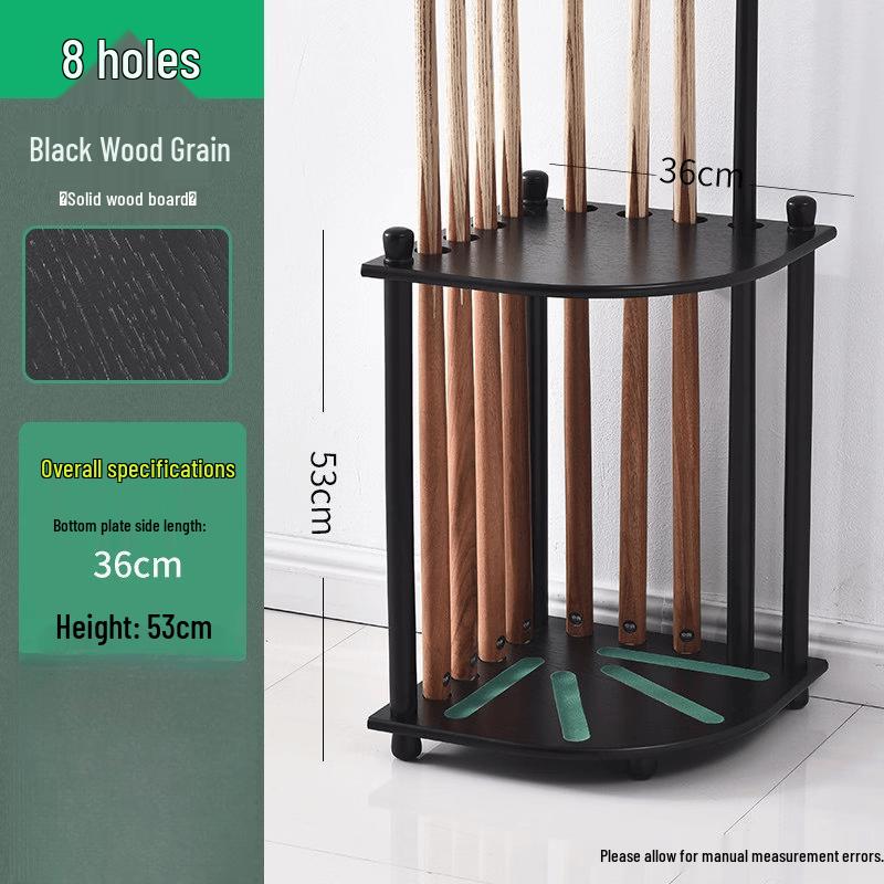 Fan-shaped Solid Wood 8-Hole Billiard Cue Rack