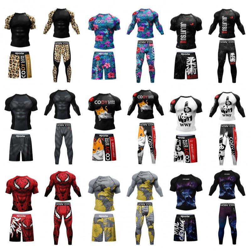 4-Pack Compression Shirts Basketball Running Gym Workout Quick Dry Stretch Athletic Tops