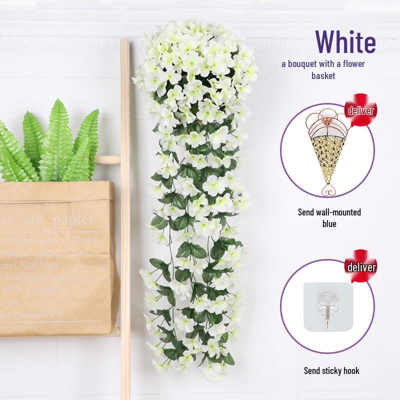 Artificial Violet Flower Vine - Silk Rose Hanging Decor for Weddings and Walls