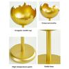 2pcs Metal Candlestick Ornament Stable Base Baking Paint Craft Decorative Centerpiece for Bedroom Bedside Tabletop