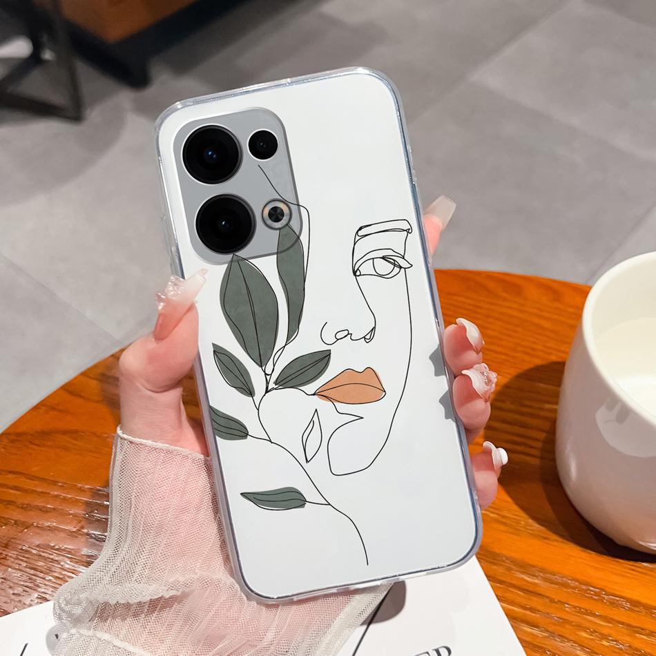 For Oppo Reno 13 Pro Case Creative Clear Soft Back Cover For Oppo Reno13 Pro 13Pro 5G TPU Slim Silicone Anti Drop Phone Cases