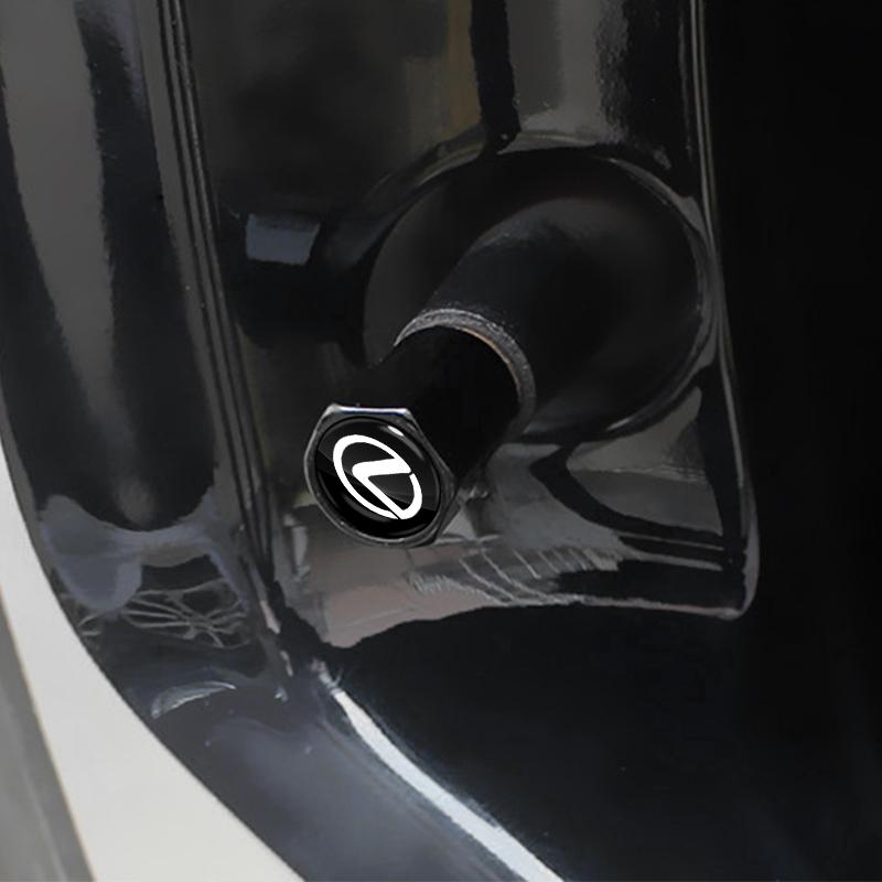 4 Pezzi Tappi Valvole Pneumatici Auto in Metallo Copripolvere Ruote Accessori Auto Per Lexus CT200H ES350 GX460 470 IS250 LS460 NX300 RX300 350 450H