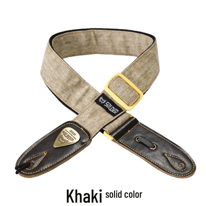 Unisex Soldier Canvas Guitar Strap for Acoustic, Bass, and Electric Guitars
