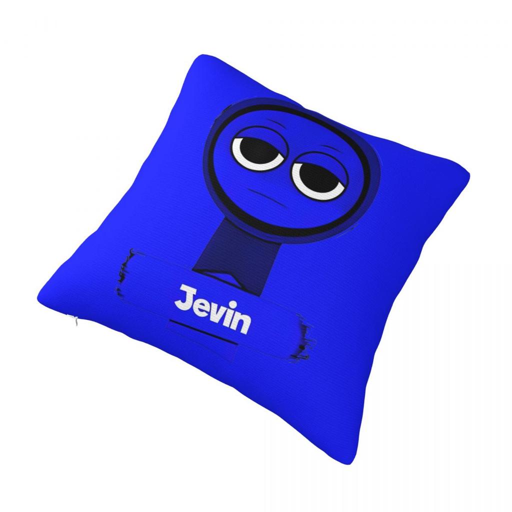 Sprunki Jevin Grappige Game Kussensloop Bedrukte Polyester Kussenhoes Decoratie Sierkussenhoes Hoes Woonkamer Vierkant