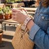 Double Sided Embroidered Fabric Keychain Wrist Strap with Webbing Label Decorative Fabric Keyring Suitable for Travelers