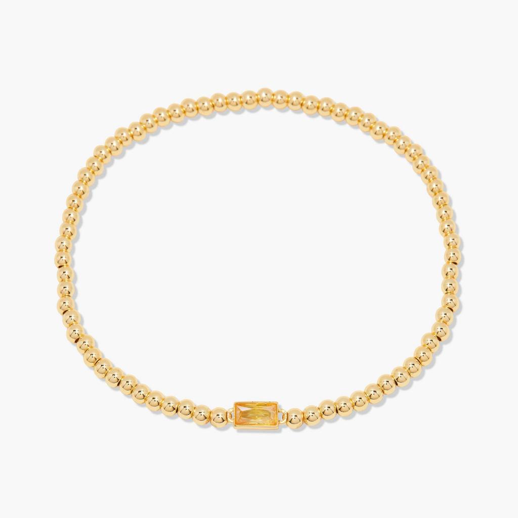 Elegant 18K Gold Plated Stainless Steel Bracelet with Colorful Rectangular Stones, Fashion Jewelry for Women