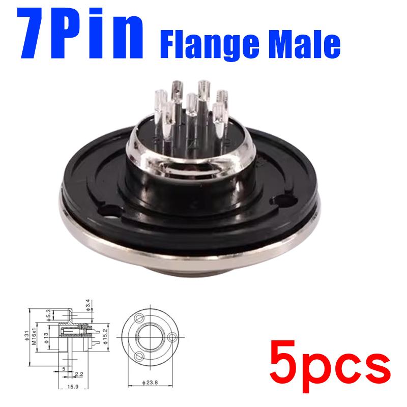 5pcs GX16 Flange Butting Type Aviation Plug Socket 2/3/4/5/6/7/8/9/10 Pin Male Female Fixing Circular Connectors