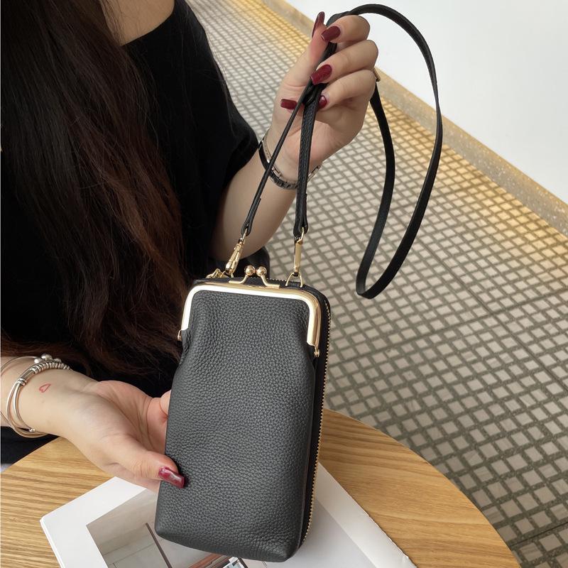2025 Versatile Stylish Cowhide Crossbody Phone Bag – Fashionable Work Essential