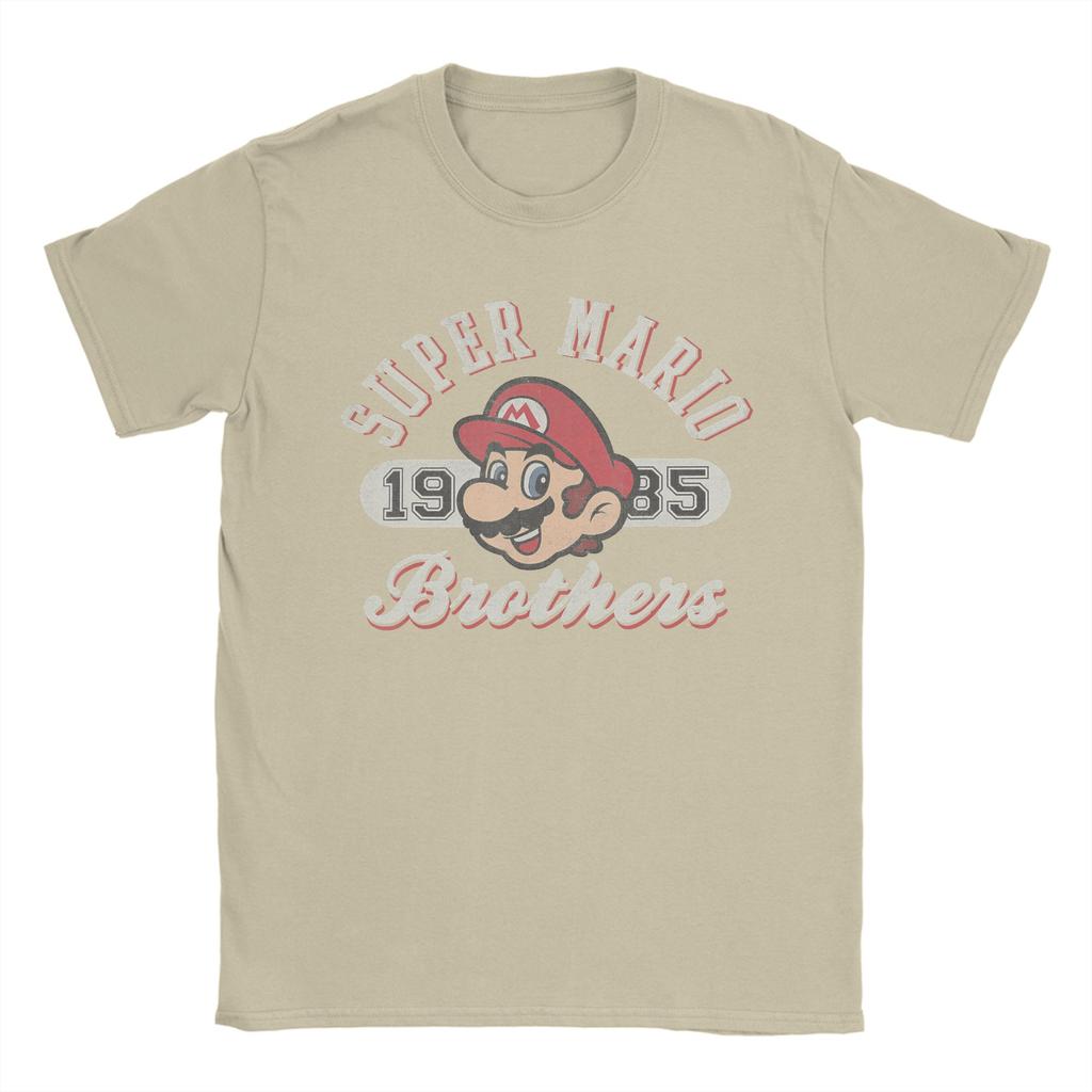 Super Marios Bros 1985 Face Logo T Shirt Unisex Pure Cotton Creative TShirt O Neck Tee Shirt Short Sleeve Tops New Arrival