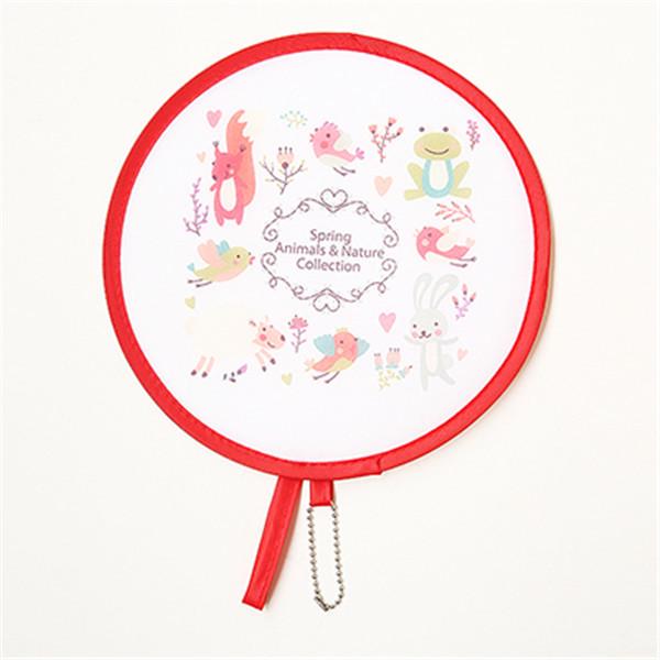 Mini Cartoon Folding Fan: Japanese Round Handheld Portable Fan for Students