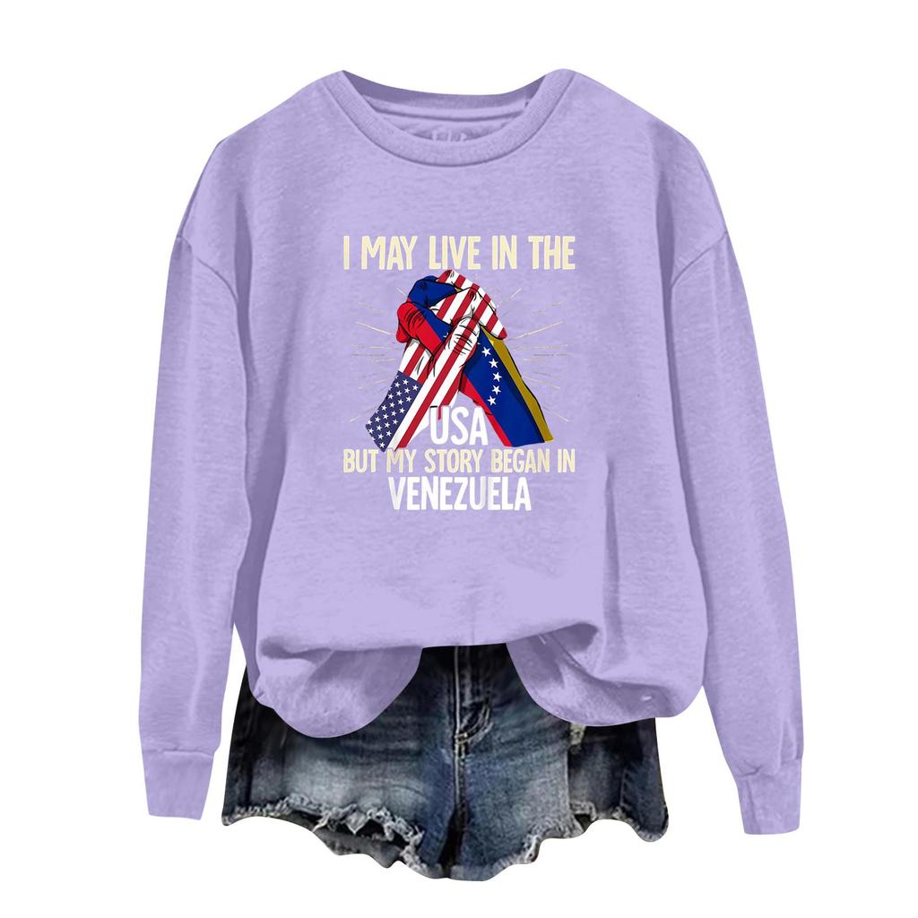 Damen bedruckter lässiger Sport-Kapuzenpullover mit langen Ärmeln und rundem Ausschnitt