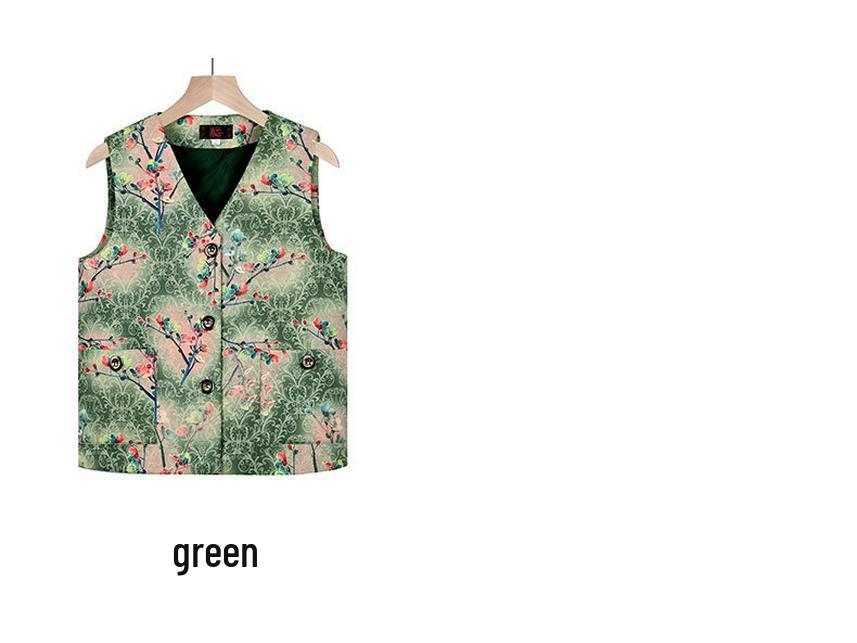 Elderly Women's Sleeveless Cardigan - Plus Size Grandma Vest for Spring/Autumn