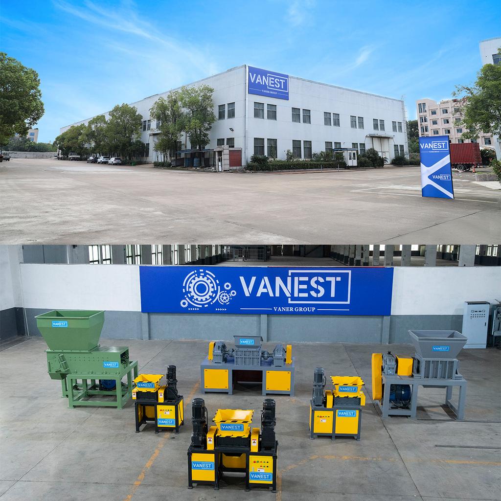 VANEST Industrial scrap metal shredder for Wood Scrap Metal Cardboard, Paper, Plastic Small Shredder Industrial Waste Disposal