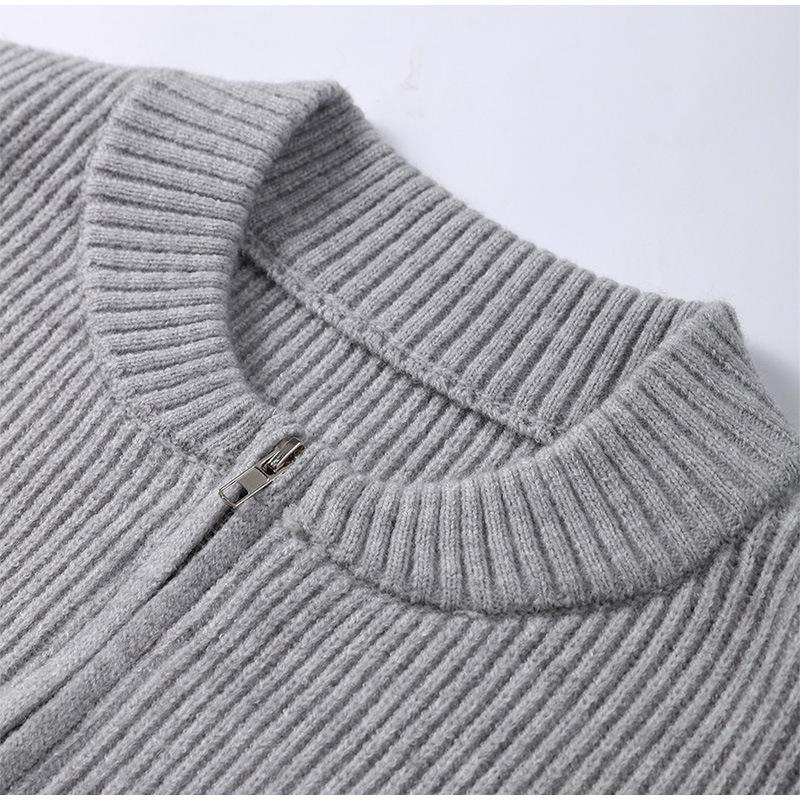 Bestseller Europeo e Americano 2025: Cardigan con zip a maniche lunghe in stile maglia casual