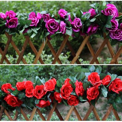 1,8/2,2M Künstliche Rosenranke 10 Stile Außenbogen-Ornament Fake Rankenstreifen Blumen Seiden-Künstliche Blumen Ranke