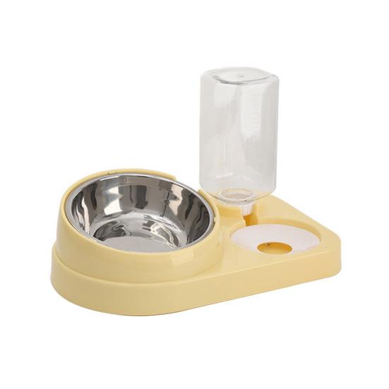 

2-в-1 кормушка для домашних животных, наклонная миска для корма собак с автоматическим дозатором воды на 700 мл, миска из нержавеющей стали, кормушка для еды и воды для кошек и собак A